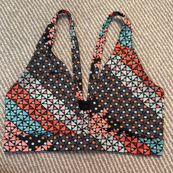 Colorful Geometric Pattern Sports Bra - Picture 1 of 3